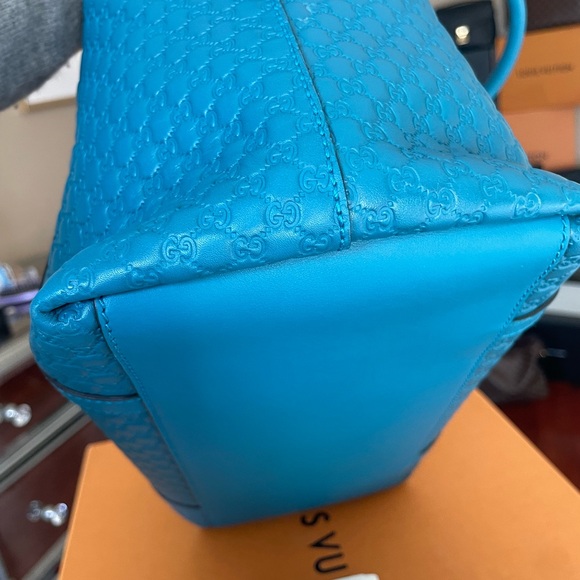 Gucci Turquise Blue Guccisimssa Dome crossbody tote - Picture 8 of 14